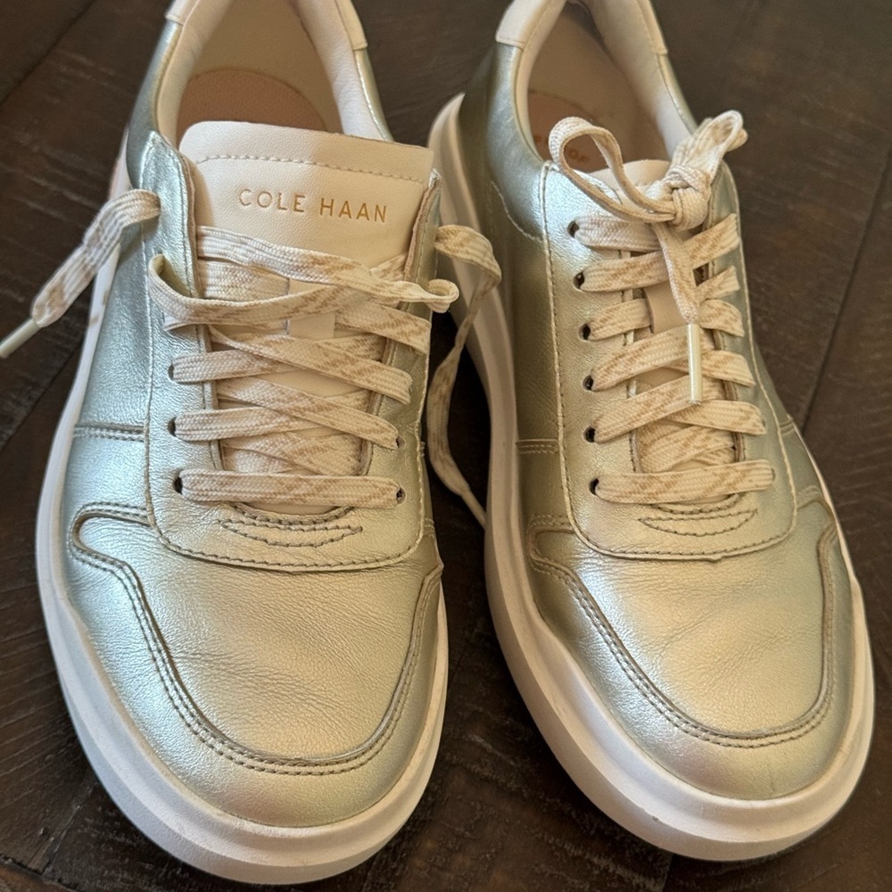 Cole Haan Gold Athletic Shoes Sleek Design